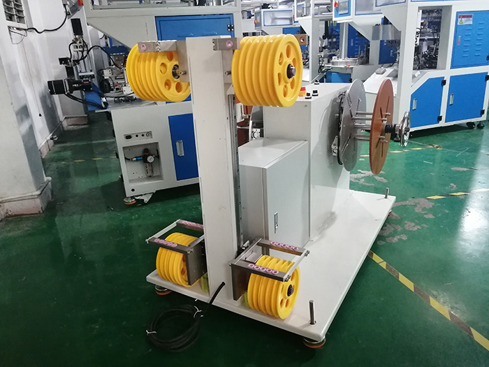 双轴主动无级变速放线机配套自动计米裁剥绕扎一体机